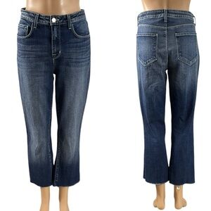 L’Agence Ruth High Rise Cropped Straight Leg Jeans Size 29 Raw Hem Naples Wash